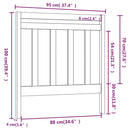vidaXL fehér tömör fenyőfa ágy fejtámla 95 x 4 x 100 cm