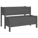 vidaXL szürke tömör fenyő növénytartó 110x84x75 cm