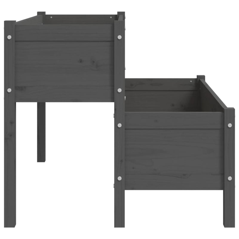 vidaXL szürke tömör fenyő növénytartó 110x84x75 cm