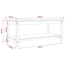 vidaXL tömör fenyőfa dohányzóasztal 110 x 55 x 45 cm