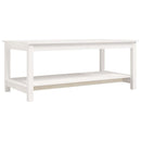 vidaXL fehér tömör fenyőfa dohányzóasztal 110 x 55 x 45 cm