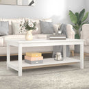 vidaXL fehér tömör fenyőfa dohányzóasztal 110 x 55 x 45 cm