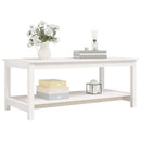 vidaXL fehér tömör fenyőfa dohányzóasztal 110 x 55 x 45 cm