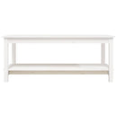 vidaXL fehér tömör fenyőfa dohányzóasztal 110 x 55 x 45 cm