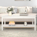 vidaXL fehér tömör fenyőfa dohányzóasztal 110 x 55 x 45 cm