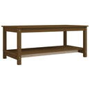 vidaXL mézbarna tömör fenyőfa dohányzóasztal 110 x 55 x 45 cm