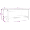 vidaXL mézbarna tömör fenyőfa dohányzóasztal 110 x 55 x 45 cm