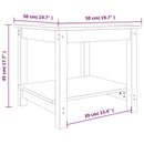 vidaXL fekete tömör fenyőfa dohányzóasztal 50 x 50 x 45 cm