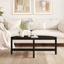 vidaXL fekete tömör fenyőfa dohányzóasztal 118 x 63 x 45 cm