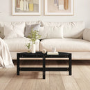 vidaXL fekete tömör fenyőfa dohányzóasztal 87 x 48 x 35 cm