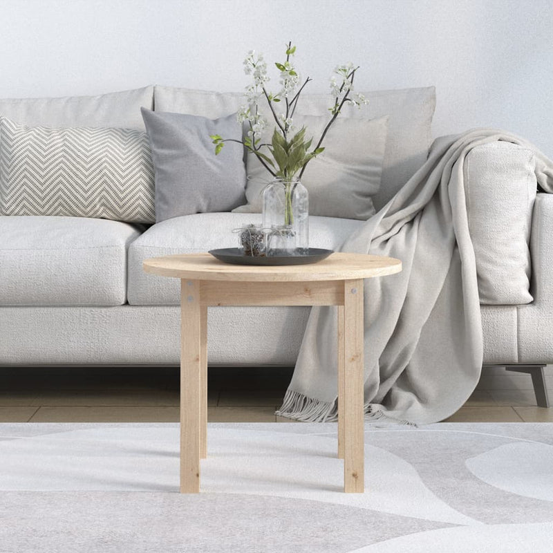 vidaXL tömör fenyőfa dohányzóasztal Ø 55 x 45 cm
