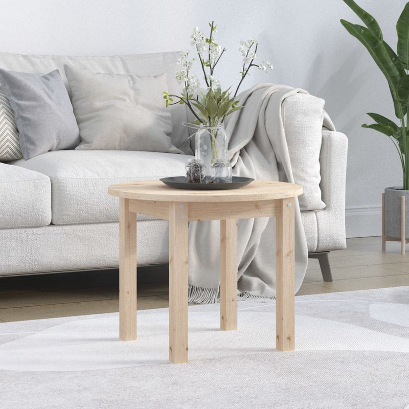 vidaXL tömör fenyőfa dohányzóasztal Ø 55 x 45 cm