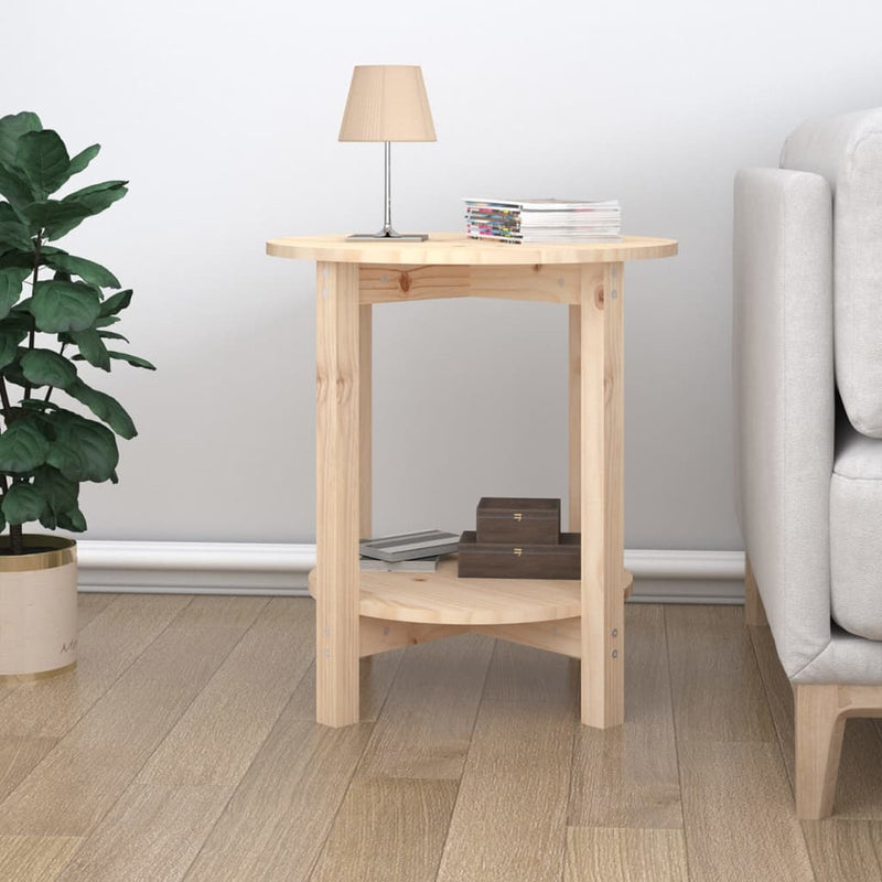 vidaXL tömör fenyőfa dohányzóasztal Ø 55 x 60 cm