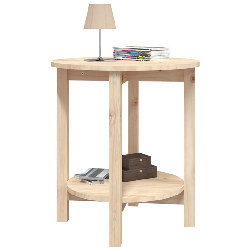 vidaXL tömör fenyőfa dohányzóasztal Ø 55 x 60 cm