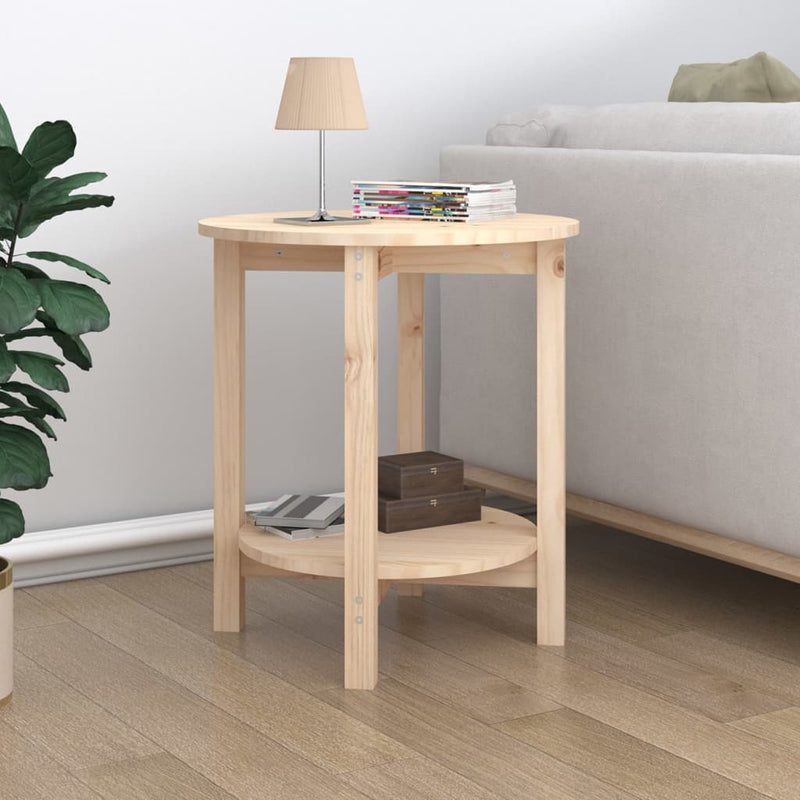vidaXL tömör fenyőfa dohányzóasztal Ø 55 x 60 cm