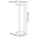 vidaXL tömör fenyőfa törülközőtartó 23 x 18 x 90 cm