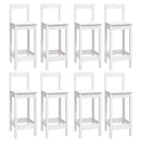 vidaXL 9 részes fehér tömör fenyőfa bárszett