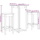 vidaXL 3 részes tömör fenyőfa bárszett