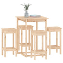 vidaXL 5 részes tömör fenyőfa bárszett