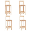 vidaXL 5 részes tömör fenyőfa bárszett