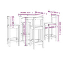 vidaXL 5 részes tömör fenyőfa bárszett