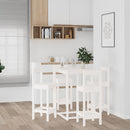 vidaXL 5 részes fehér tömör fenyőfa bárszett