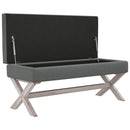 vidaXL sötétszürke szövet tárolóülőke 110 x 45 x 49 cm