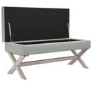 vidaXL világosszürke bársony tárolóülőke 110 x 45 x 49 cm