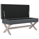 vidaXL sötétszürke bársony tárolóülőke 110 x 45 x 49 cm