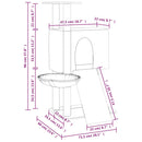 vidaXL sötétszürke macskabútor szizál kaparóoszlopokkal 96 cm