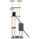 vidaXL sötétszürke macskabútor szizál kaparófákkal 190 cm