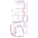 vidaXL sötétszürke macskabútor szizál kaparófákkal 190 cm