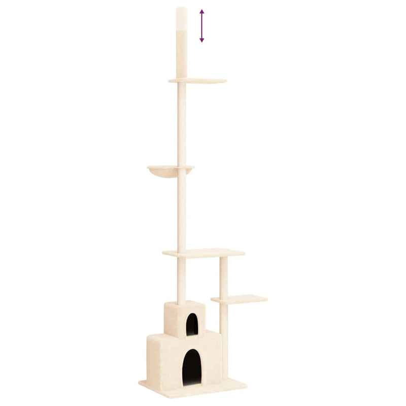 vidaXL krémszínű plafonig érő kaparófa 250,5-276,5 cm
