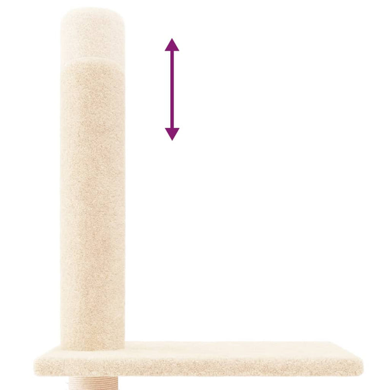 vidaXL krémszínű plafonig érő kaparófa 250,5-276,5 cm