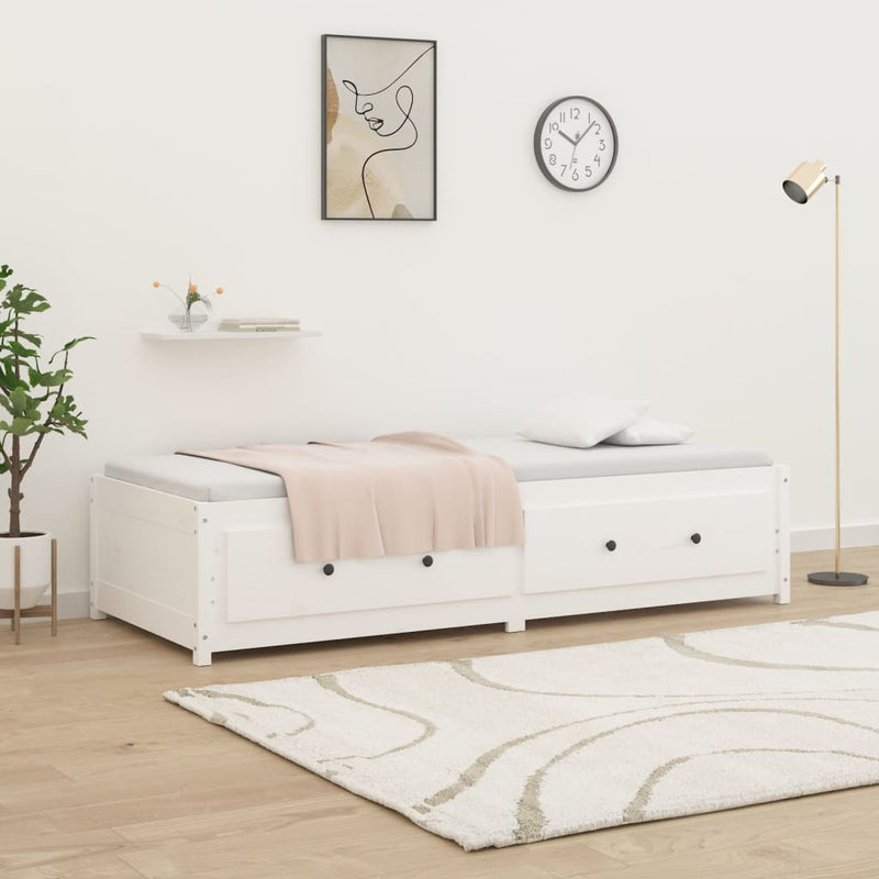 vidaXL kanapéágy ágy matrac fehér 75x190 cm tömör fa fenyőfa