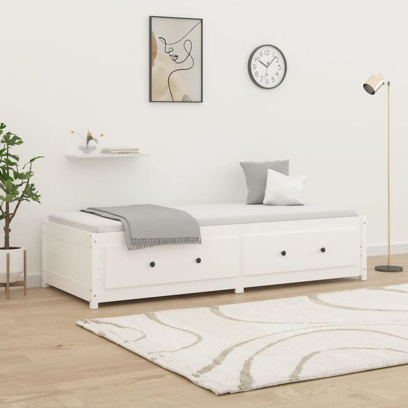 vidaXL kanapéágy ágy matrac fehér 75x190 cm tömör fa fenyőfa