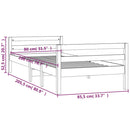 vidaXL tömör fenyő ágykeret matrac nélkül 80 x 200 cm