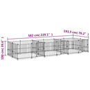 vidaXL acél kültéri kutyakennel 11,26 m²