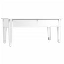vidaXL tükrös szerelt fa és üveg dohányzóasztal 106 x 45 x 45 cm