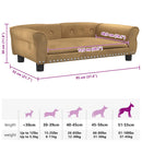 vidaXL barna bársony kutyaágy 95x55x30 cm