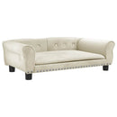 vidaXL krémszínű bársony kutyaágy 95x55x30 cm