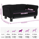 vidaXL fekete bársony kutyaágy 70 x 45 x 30 cm