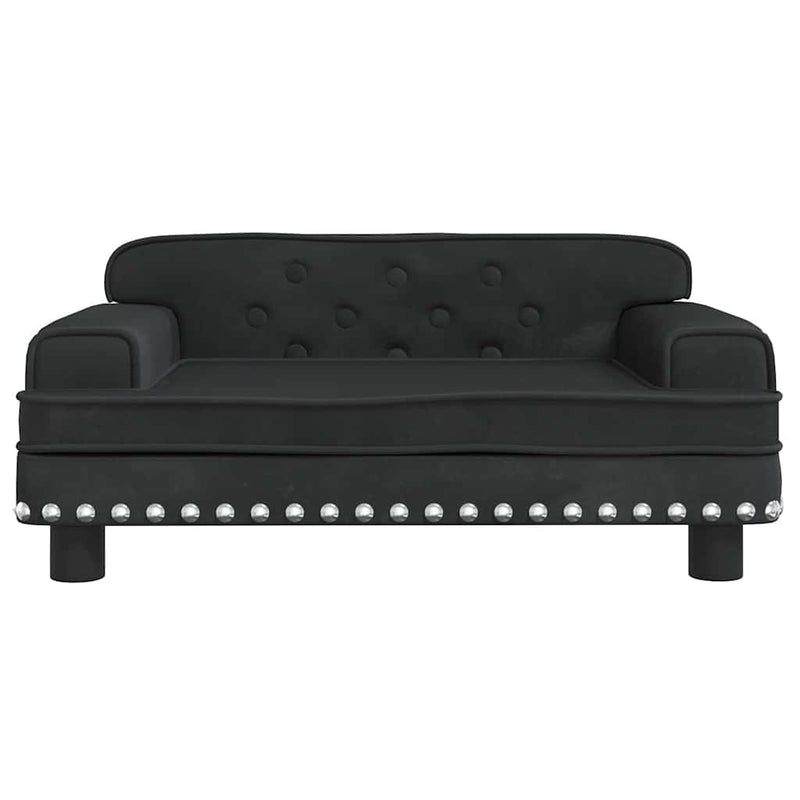 vidaXL fekete bársony kutyaágy 70 x 45 x 30 cm