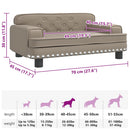 vidaXL kávészínű műbőr kutyaágy 70 x 45 x 30 cm