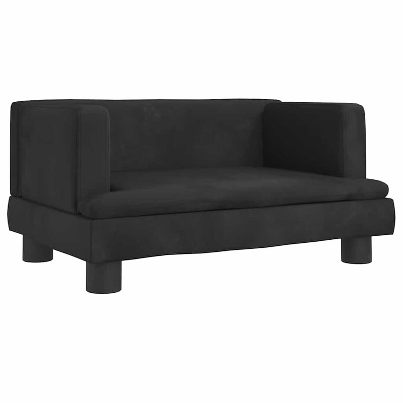 vidaXL fekete bársony kutyaágy 60 x 40 x 30 cm