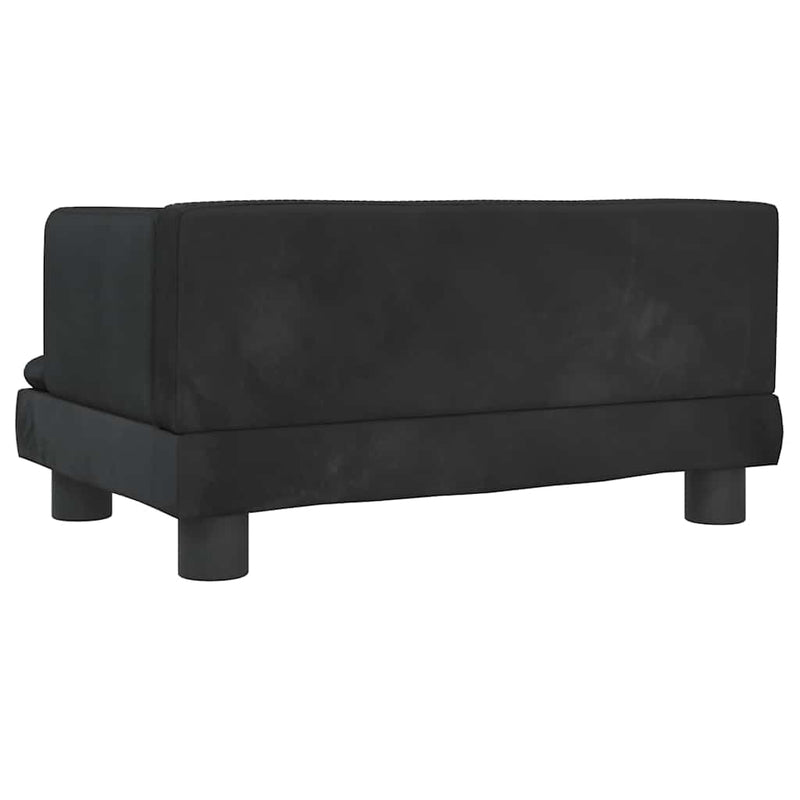 vidaXL fekete bársony kutyaágy 60 x 40 x 30 cm