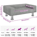 vidaXL világosszürke bársony kutyaágy 70 x 45 x 26,5 cm
