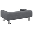 vidaXL sötétszürke bársony kutyaágy 70 x 45 x 26,5 cm