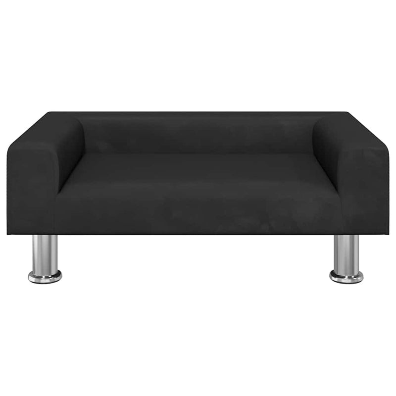 vidaXL fekete bársony kutyaágy 70 x 45 x 26,5 cm