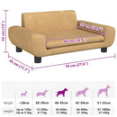 vidaXL barna bársony kutyaágy 70 x 45 x 33 cm